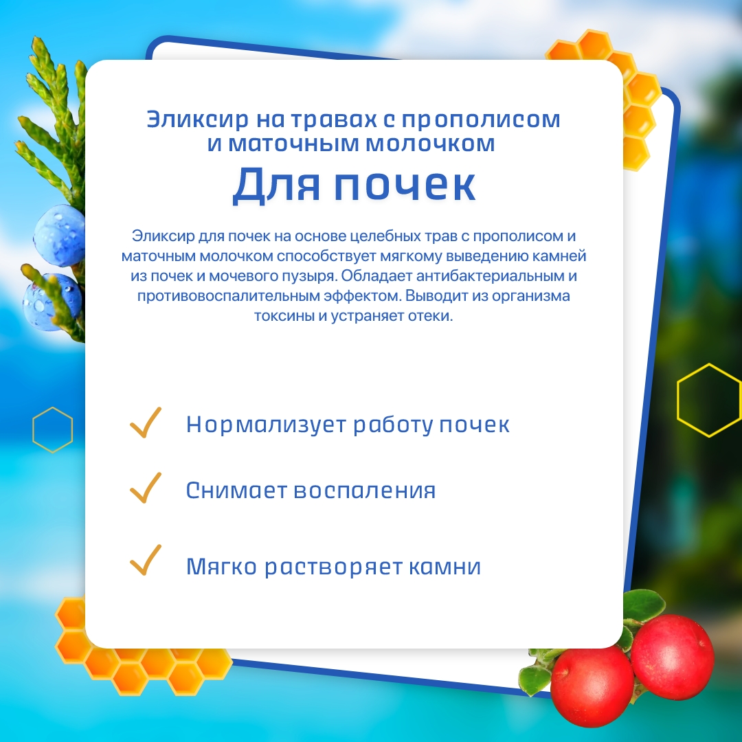Эликсир травяной на серебряной воде "Для почек"