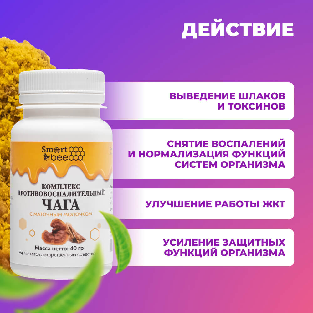 Комплекс противовоспалительный "Чага с маточным молочком" 40гр