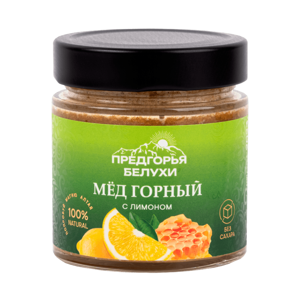 Мед горный натуральный разнотравье с лимоном, 240 г